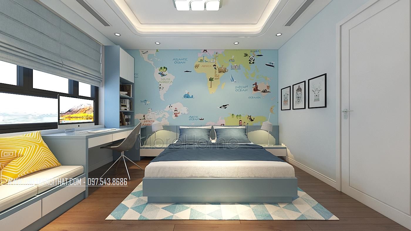 Phòng ngủ trẻ em hiện đại tại biệt thự Vinhomes Thăng Long